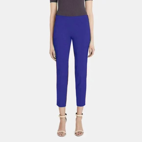 Theory Cobalt Blue Tapered Slim Belisa Dress Pants Sz 4 - Picture 1 of 8